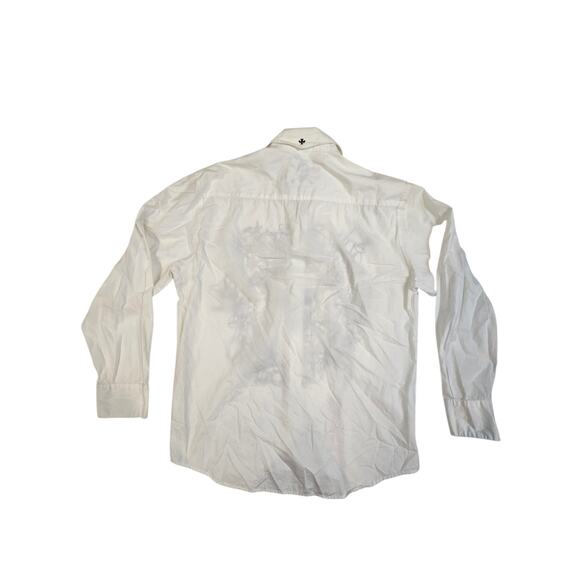 Cult Button Down Collared Skull Art Graphic Men's White Shirt Size XL - Picture 3 of 9
